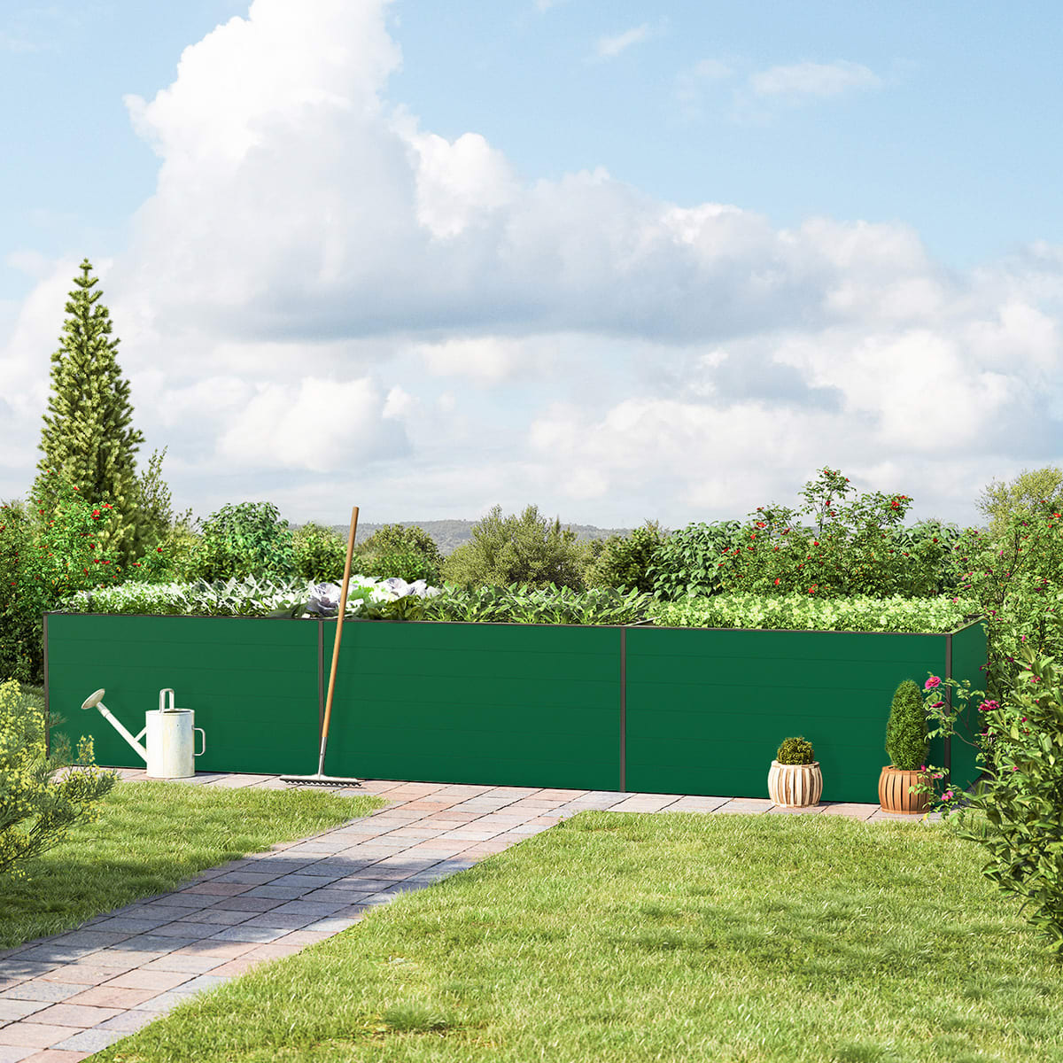 444 x 150 x 77 cm Hochbeet, Grün - (GFPV00432) Image
