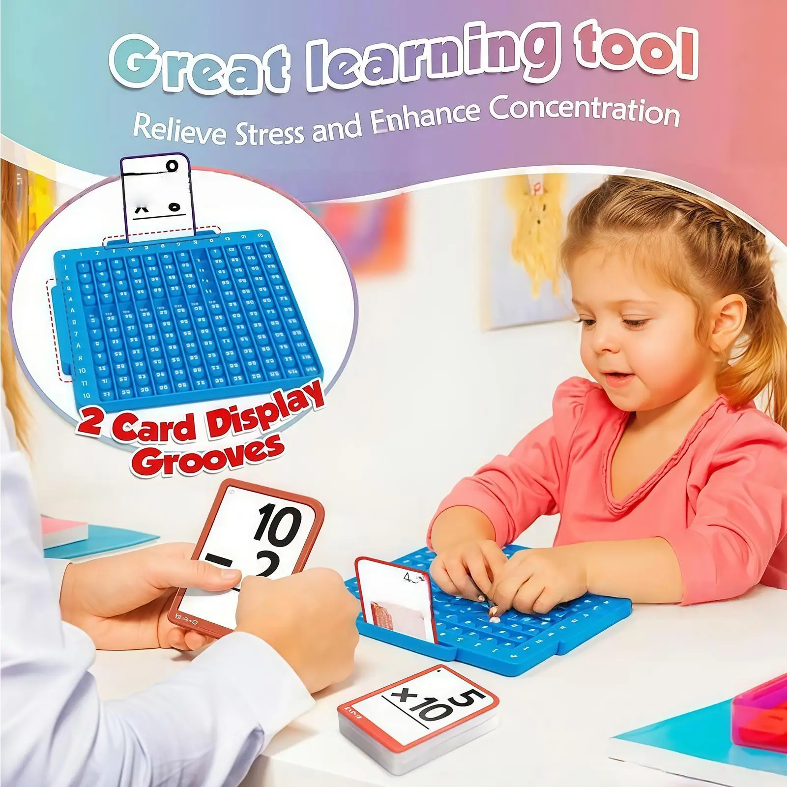 Montessori Math Flash Cards With Board Multiplication Table Chart Addition Subtraction Division Learning Toys