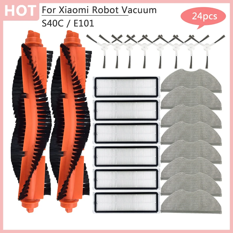 Kompatibilität für Xiaomi Robot Vacuum S40C (E101) Hauptbürste, Seitenbürste, Wischtuch, HEPA-Filter, Zubehör, Ersatzteile Image