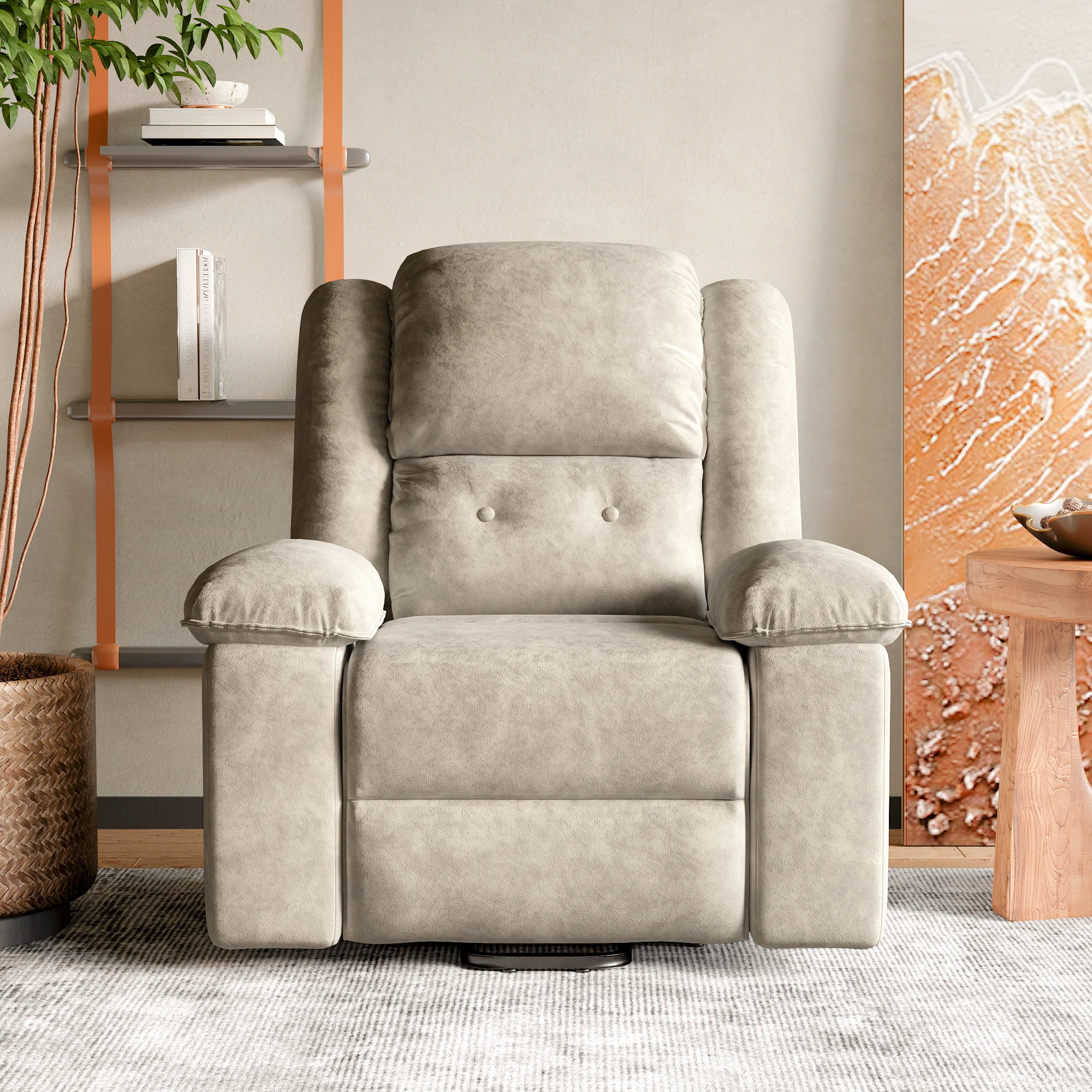 Elektrisch beheizter Massagesessel, Relaxsessel mit Liegefunktion, vibrierende Massage und Heizung, Komfort