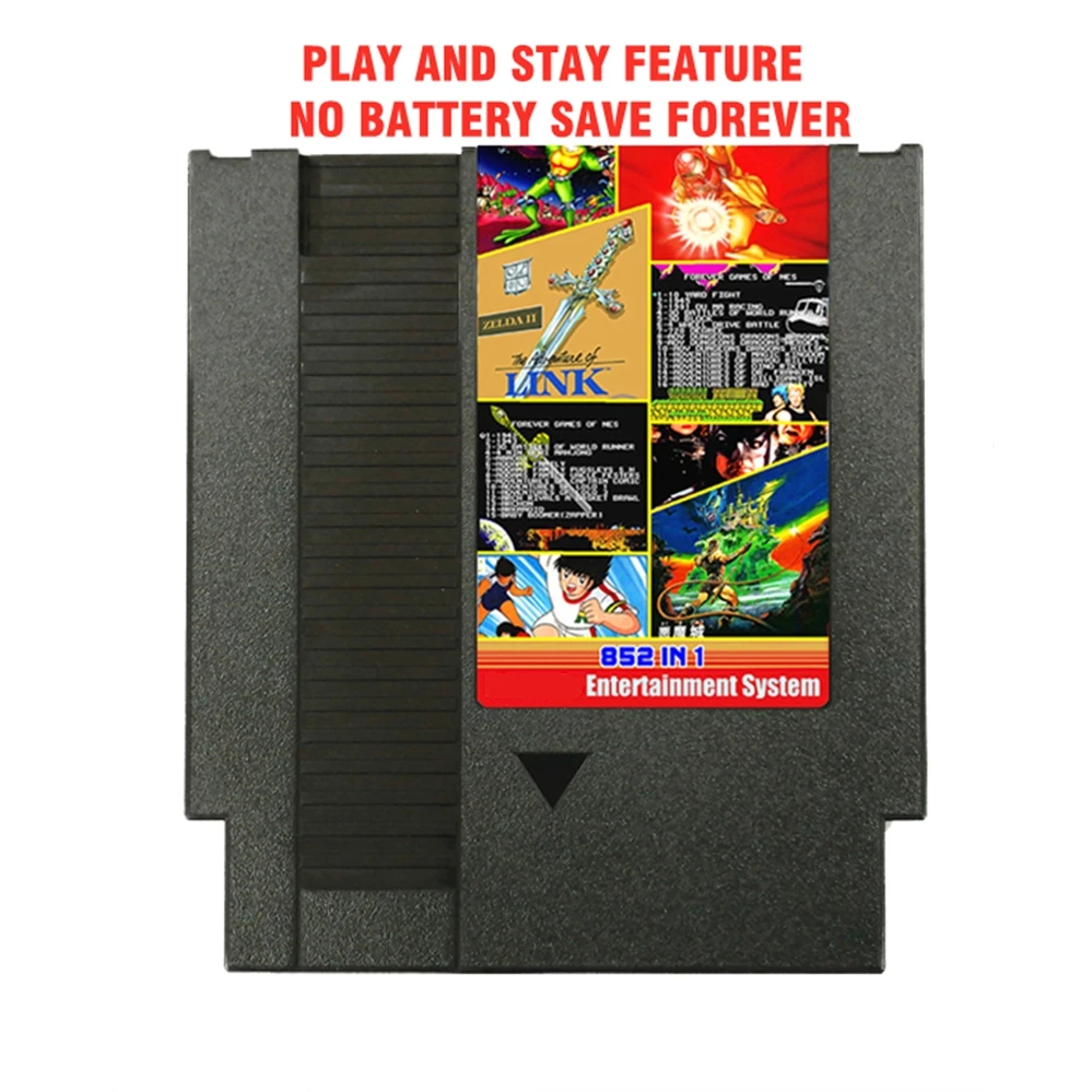 Upgrade Chip Game Cartridge für NES Videospielkonsole 72 Pin 852 in 1 Spiele Karte für PAL/NTSC Unterstützung Sparen Image