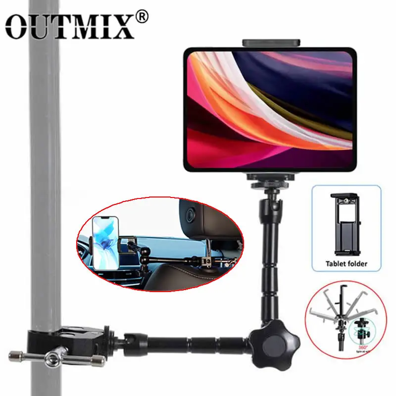 4-11 Zoll Tablet-Autohalterung mit Magic-Arm-Klemme und 1/4-Zoll-Adapter für iPad, Rücksitzhalterung, Ständer für Telefon und Tablet, Autozubehör Image