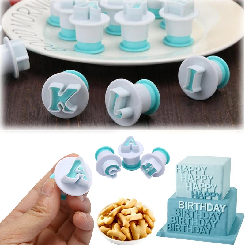 35 stücke/24 stücke Alphabet Zahl Kuchen Formen Kuchen Zucker Paste Buchstaben Kekse Cutter Wörter Presse Stempel Backen Präge form DIY Kuchen Image