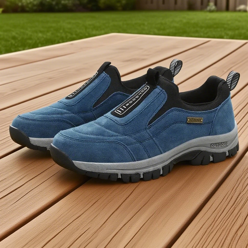 Outdoor Wanderschuhe Männer Turnschuhe Winter Slip auf Casual Männer Schuhe Atmungsaktive Wildleder Leder Schuh Anti-skid Wanderschuhe Schuhe