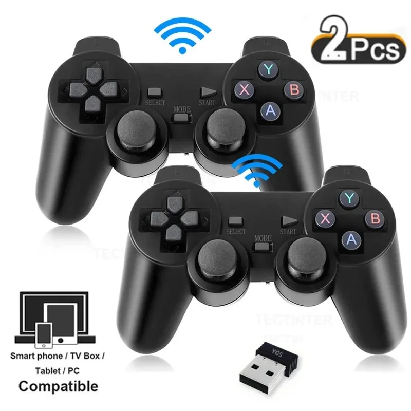 2 PCS 2,4 GHz Wireless Gamepad Keine Verzögerung Game Controller USB Joystick Für PC Android TV Controle für PC BOX SPIEL BOX Image