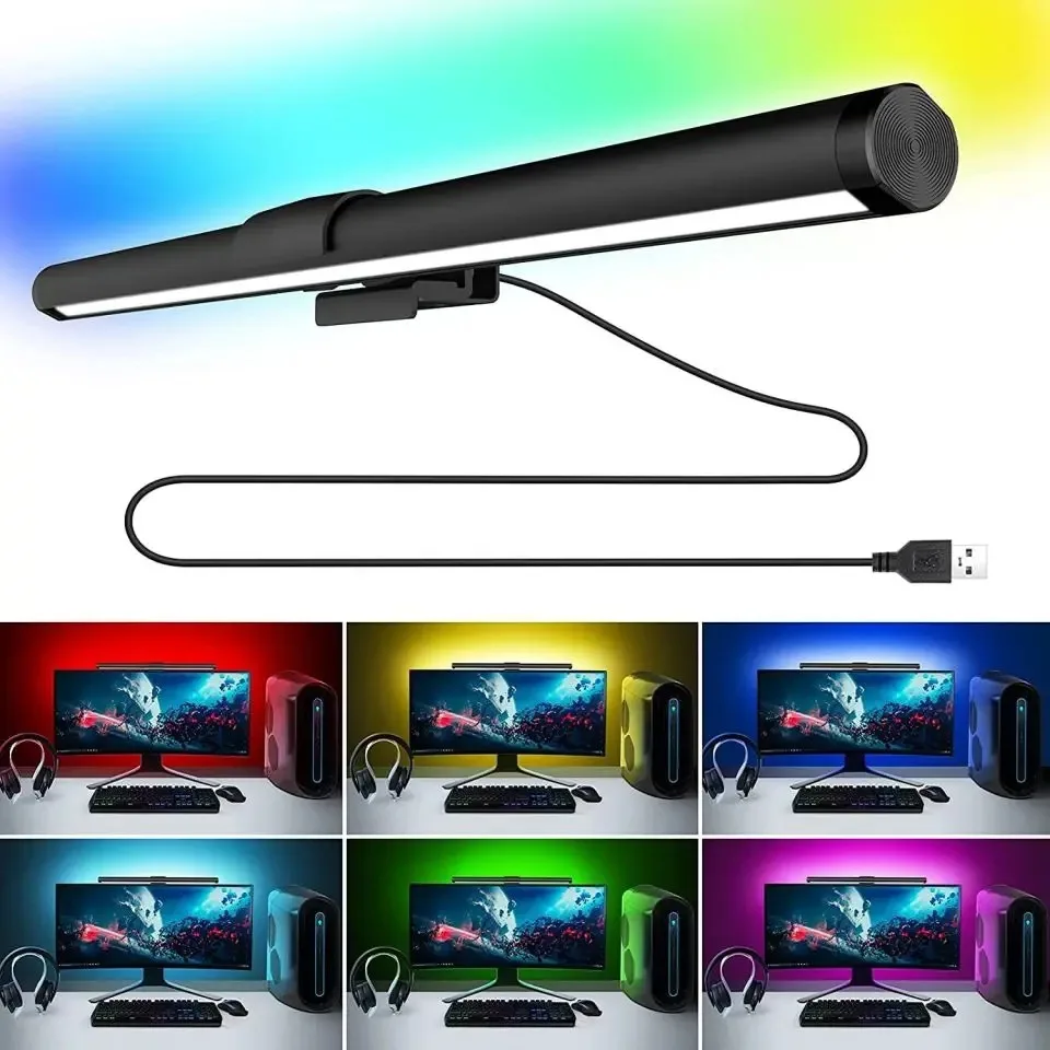 44CM Monitor-Lichtleiste LED Computerbildschirm-Hängeleuchte RGB Atmosphäre-Tischlampe Stufenlos Dimmbar für Arbeit, Studium, Lesen und Gaming