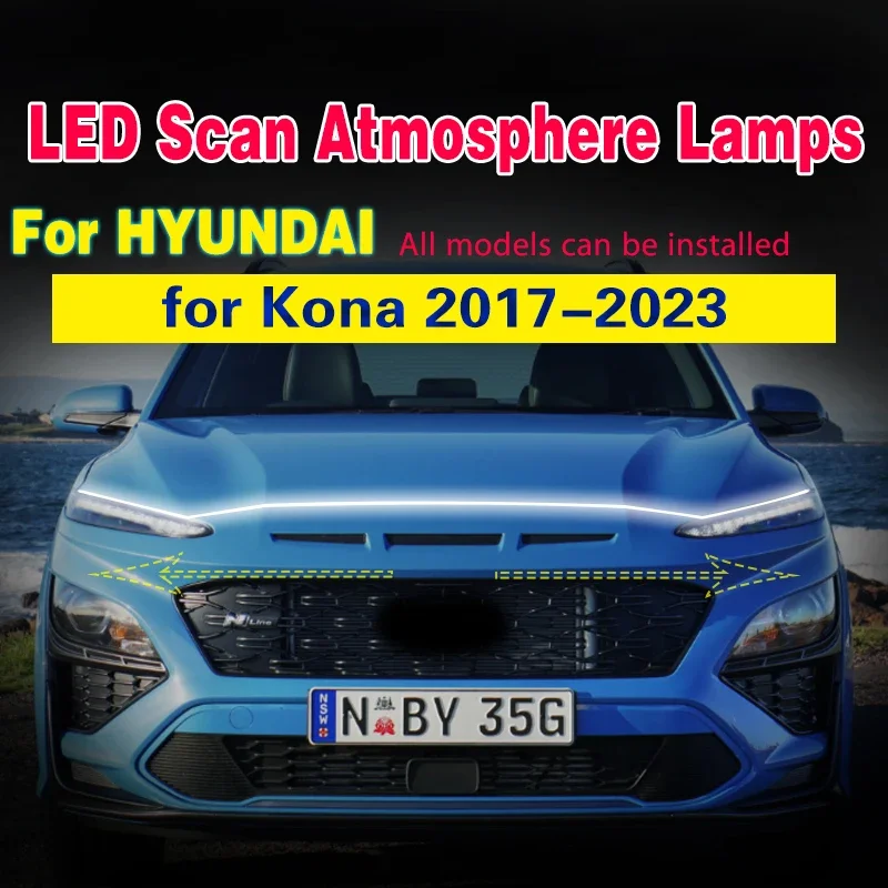 Für Hyundai Kona 2017-2023 Dynamische Scan Starten Auto DRL Lampe 12V LED Tagfahrlicht Auto Dekorative atmosphäre Lampen DRL Image