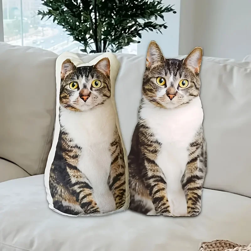 Maßgeschneidertes doppelseitiges Haustier-Gedenkkissen – weich und niedlich, perfektes Geschenk für Katzenbegeisterte, Begleitkissen Image