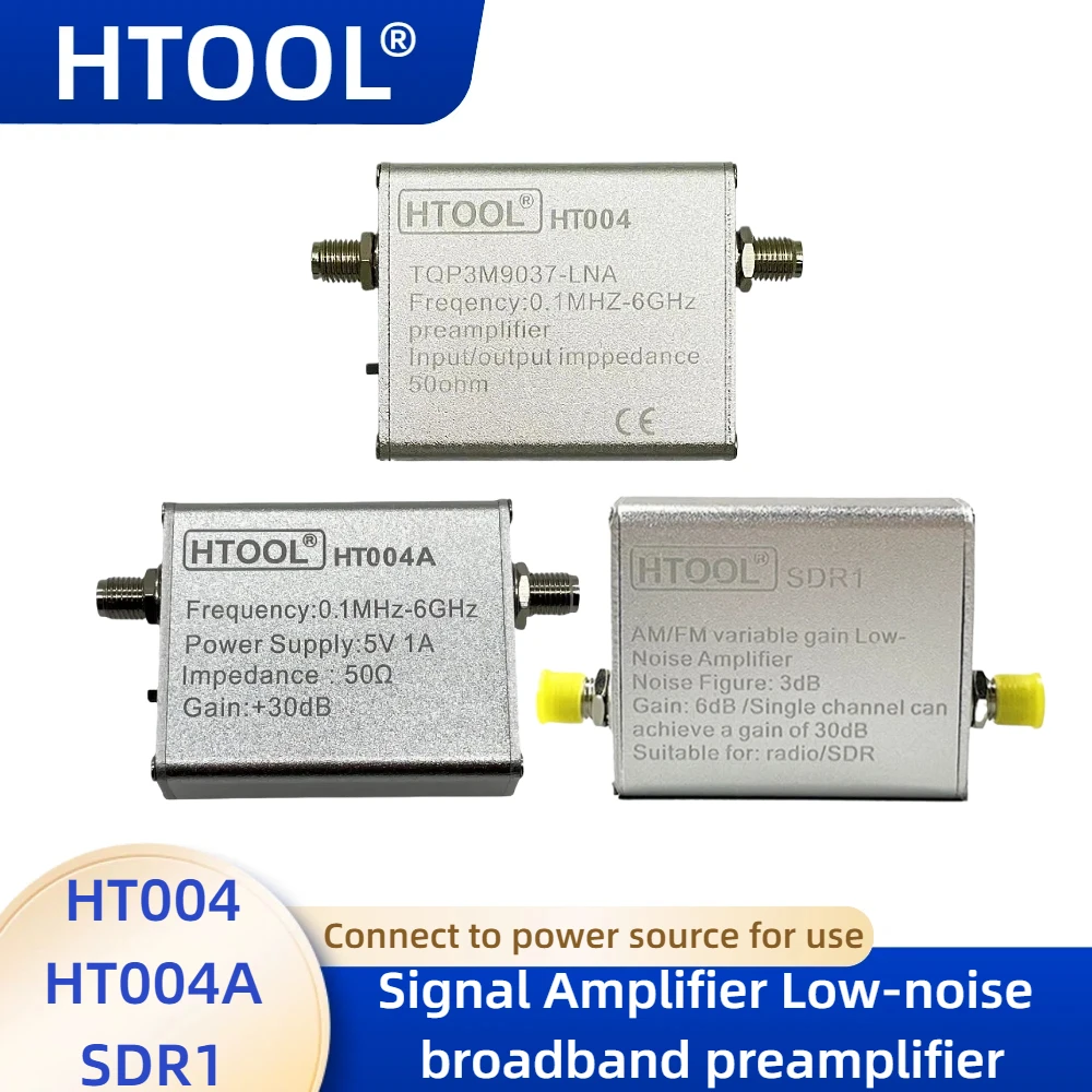 HT004/HT004A Signalverstärker Geräuscharm 100k-6GHz Breitbandvorverstärker SDR1 FM Radio Antenne Signalverstärker 65-162,5MHz Image