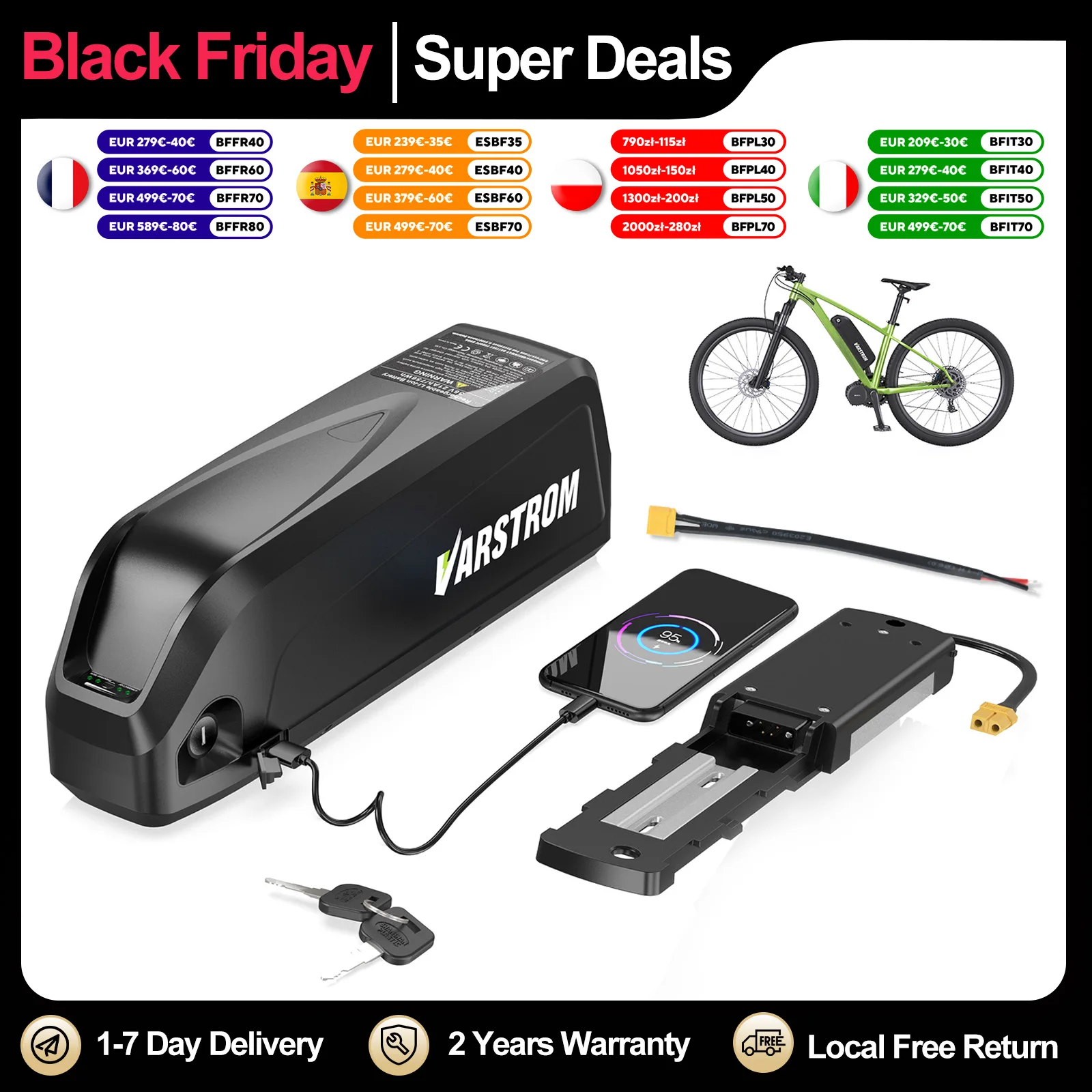 Hailong eke Batterie 36 V 48 V 52 V 20 Ah 24 Ah Mountainbike 18650 21700 Elektro-Bateria-Pack für Bafang 1000 W 500 W 250 W Image