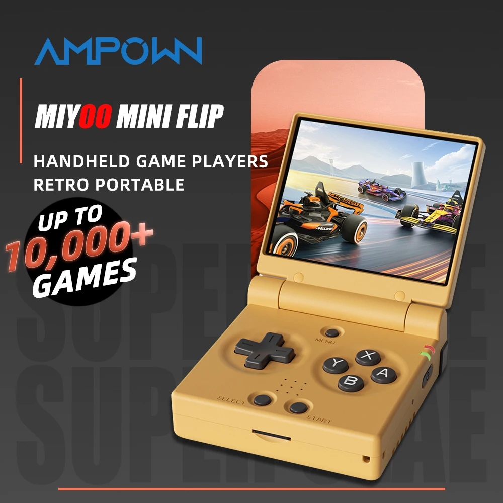 AMPOWN MIYOO MINI FLIP Fold Console de jeu rétro 2.8 ''jeu vidéo système Linux joueurs de jeu portables Consoles Dreamcast Portable