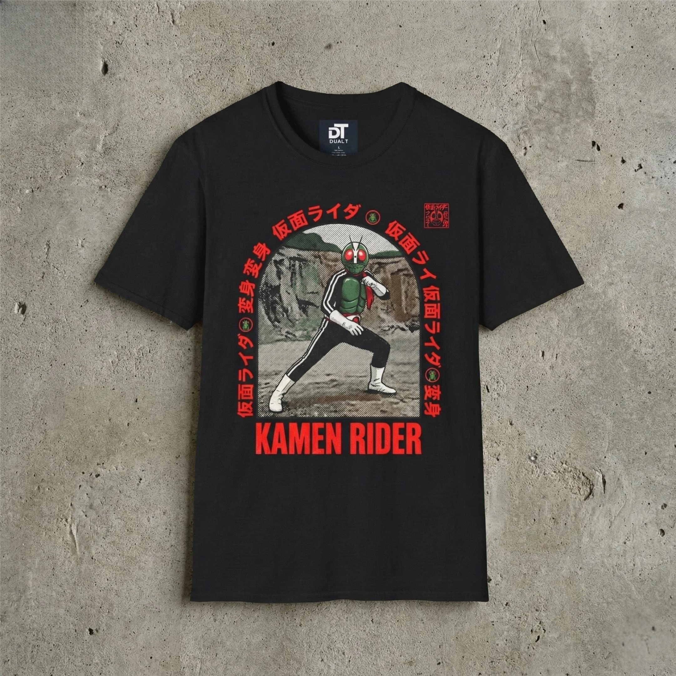 2026 Kamen Rider Vintage Street Style Showa Era Masked Rider Japanisches Spezialfoto Kurzarm-T-Shirt Herren- und Damenoberteile