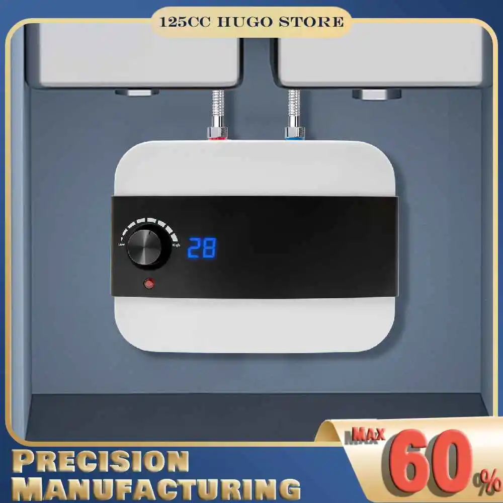 Elektrischer Warmwasserbereiter, 1500 W, 6 l Fassungsvermögen, Mini-Tank-Warmwasserbereiter mit LED-Bildschirm, passend für kompakte Räume im Haus oder im Geschäft Image