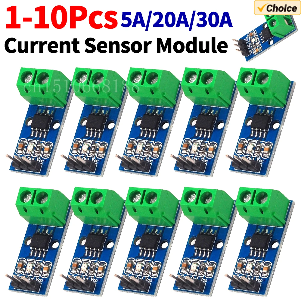 1-10PCS ACS712 Strom Sensor Modul Detektor 5A/20A/30A Bereich Hall Effekt Strom Sensor Modul Image