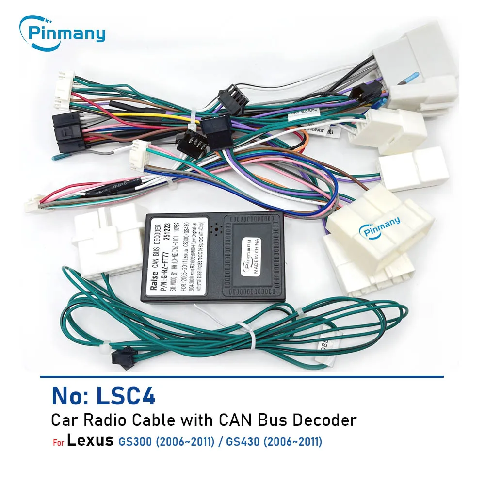 Autoradio-Kabelanschluss LSC4 Android-Haupteinheit Stromkabeladapter mit CAN-Bus-Decoder für 2006~2011 Lexus GS300 GS430 Image