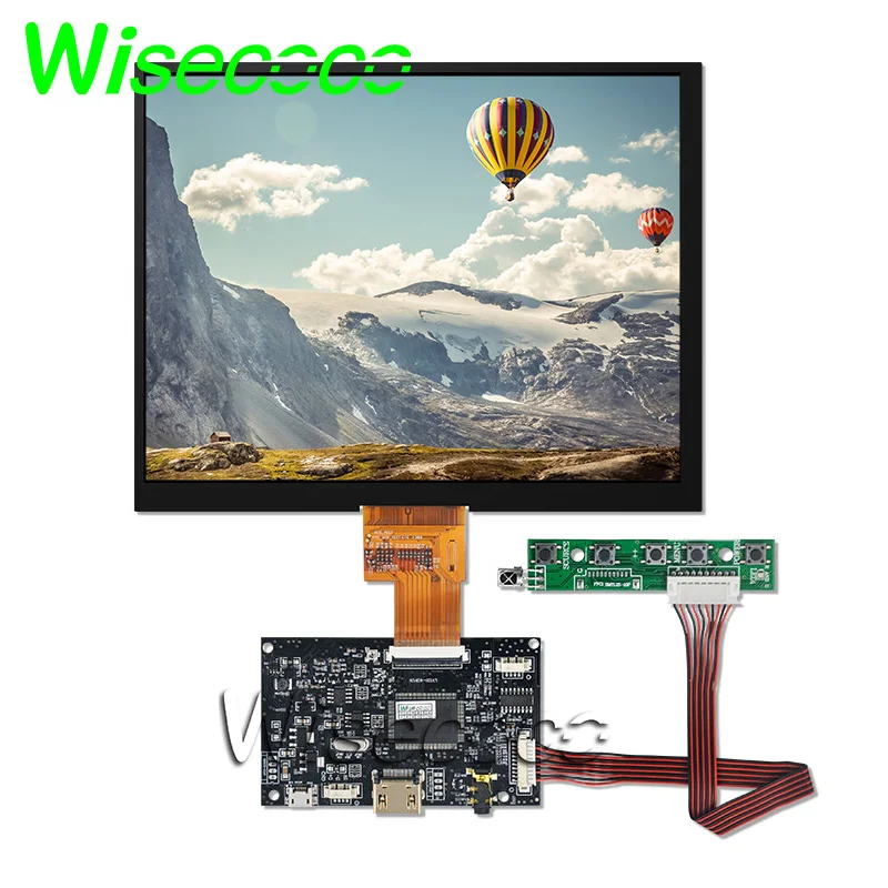 Wisecoco 8 Zoll 1024x768 LCD Bildschirm HJ080IA-01E Für Raspberry Pi 5/4/3 Pad Tablet Display 40pins Lvds Control Driver Board Image