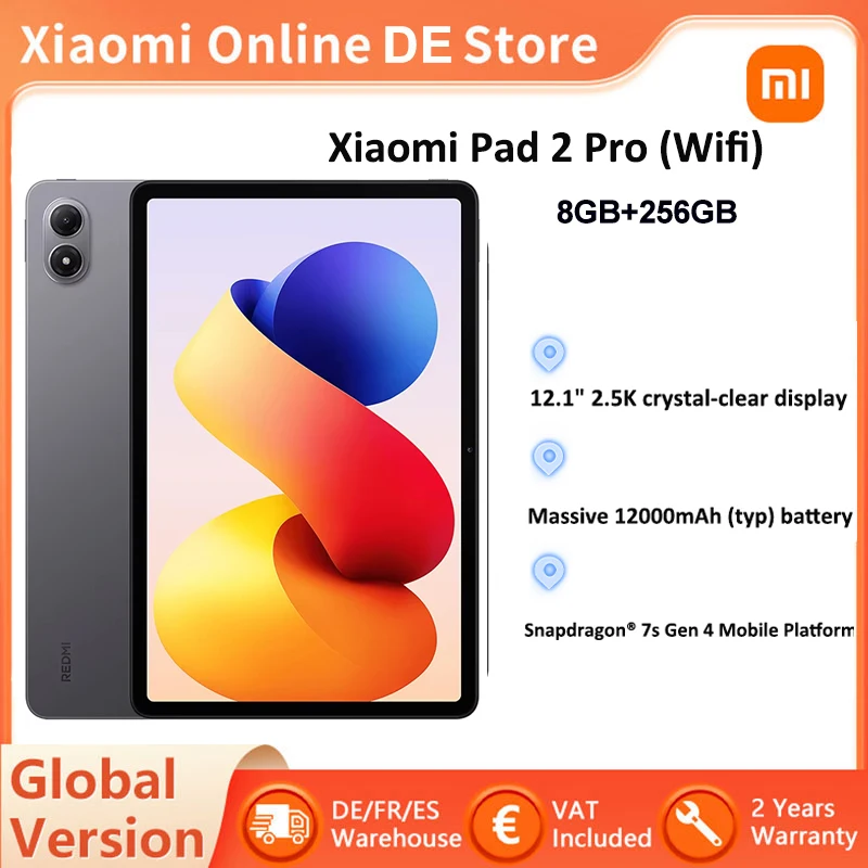 Xiaomi Redmi Pad 2 Pro Wifi Global Version Tablet 8GB 256GB Snapdragon 7s Gen 4 Processor 120Hz Refresh Rate Xiaomi HyperOS 2 Xi Image