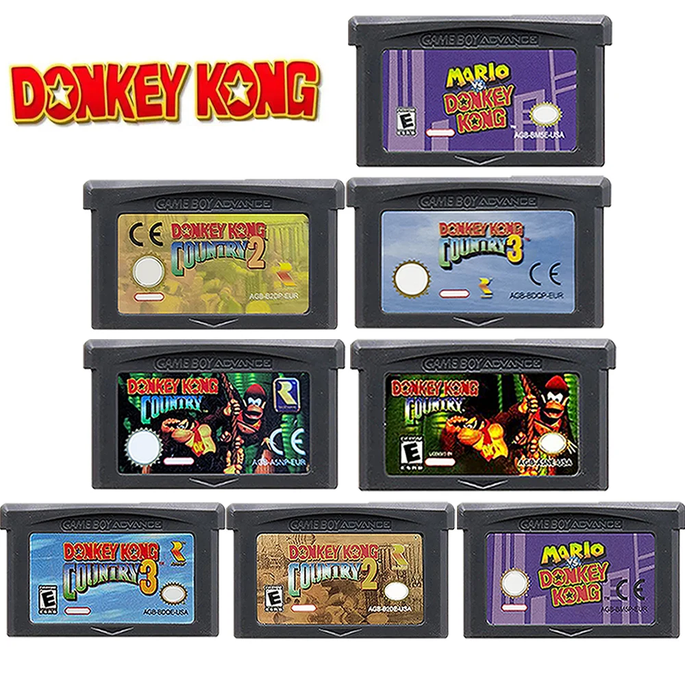 GBA-Spiel 32-Bit-Kassette Videospielkonsolenkarte Donkey Kong Series vs. Donkey Kong Country für GBA/SP/DS Image