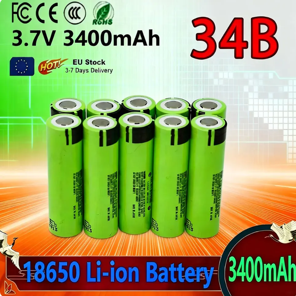 Neue 18650 3400mAh 10A Entladungsbatterie INR18650-34B 3,7V 18650 Batterie 3,7V wiederaufladbare Batterie FAN Toys, schnelle Lieferung Image