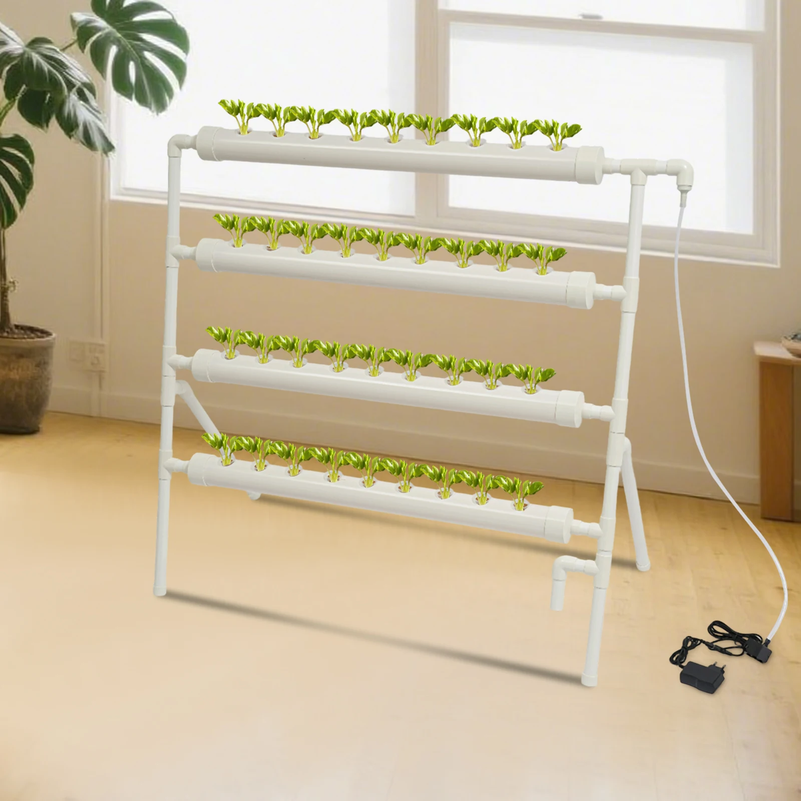 Bymaocar Hydroponic Site Grow Kit 36 Löcher 4 Röhren Erdloser Pflanzenanbausysteme Flow Deep Water Culture Garden mit Pumpe Image