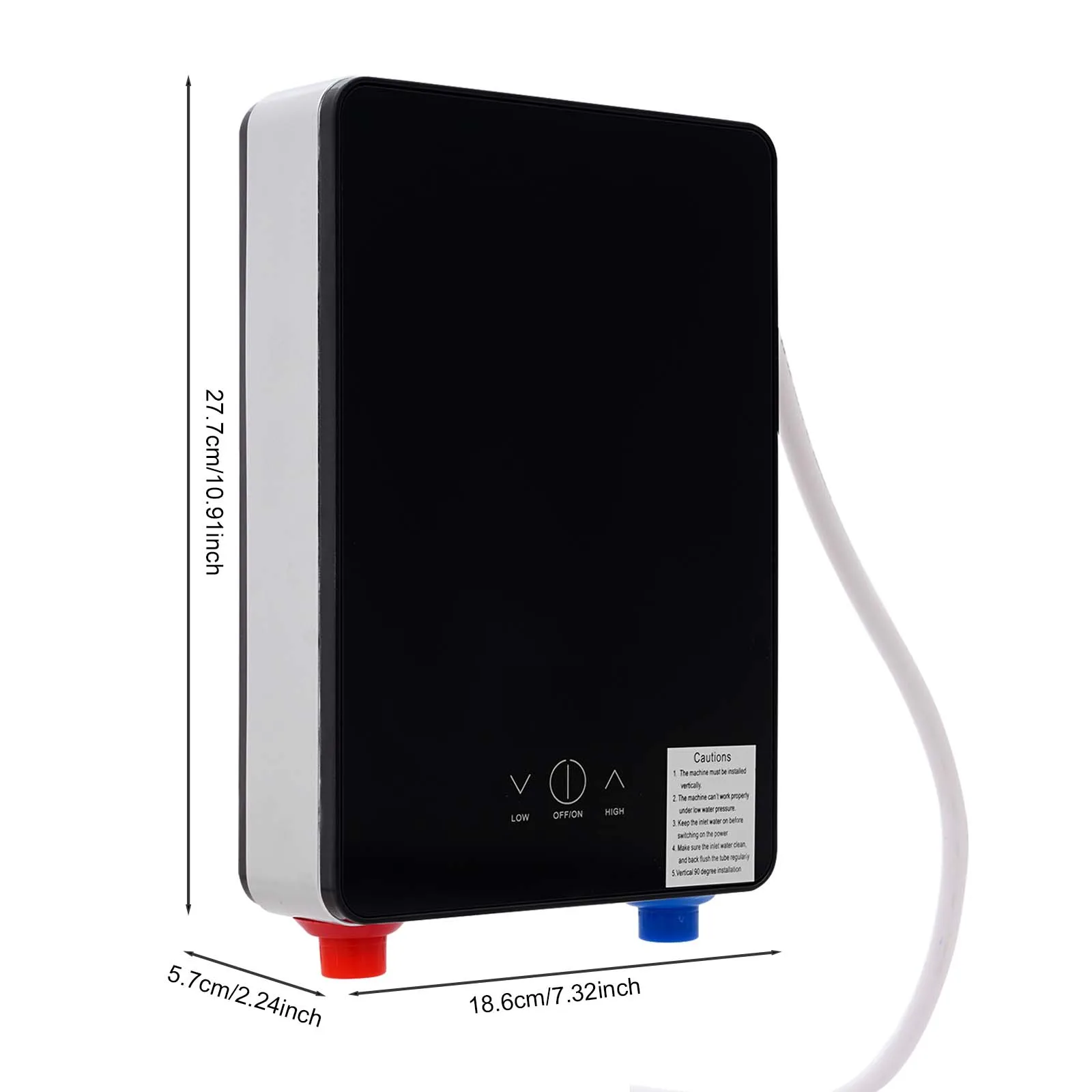 Elektrischer Warmwasserbereiter, Durchlauferhitzer, 220 V, für Badezimmer, Küche, Wandmontage, thermostatischer Duschheizer mit LCD-Display Image