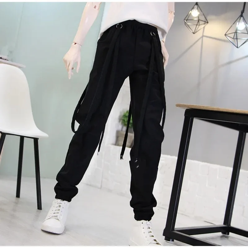BJD puppe kleidung anzüge 1/3 1/4 Onkel Größe schwarz männer casual hosen mit zwei taschen geschnallt füße hosen und hosen puppe zubehör