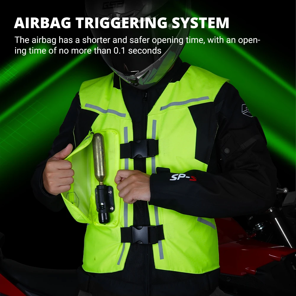 Veste de moto, gilet airbag moto réfléchissant, gilet airbag de motocross, équipement de moto avec protection CE