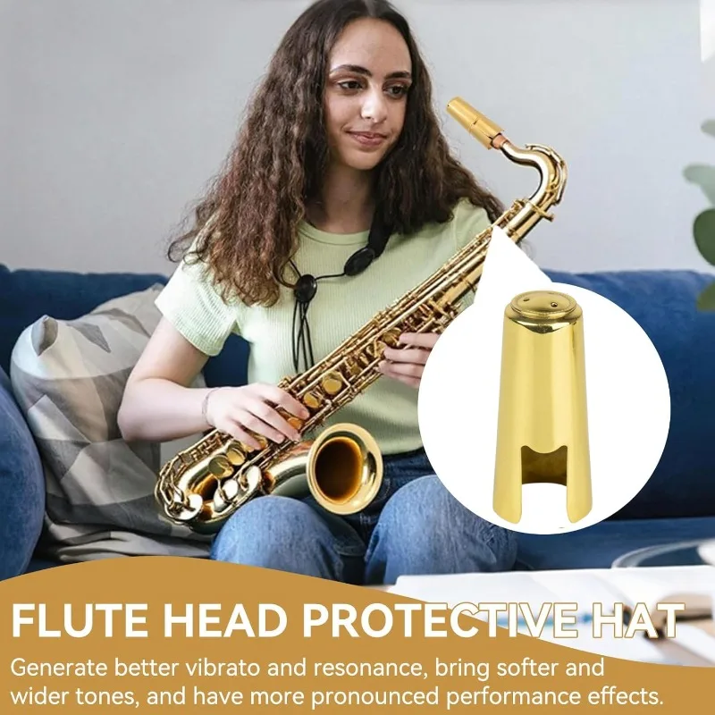 Saxophon-Mundstückkappe aus universellem Metall. Einfach zu installieren. Es ist ein unverzichtbares Zubehör zum Saxophonspielen. Image