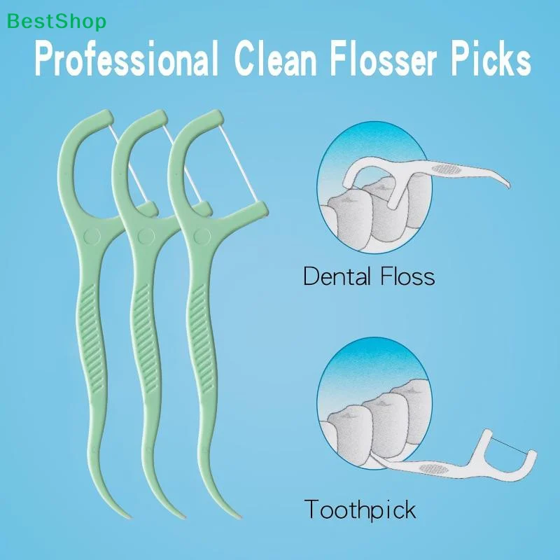  Pro Clean Zahnseide-Sticks, 2-in-1 Zahnseide-Picks mit integriertem Zahnstocher, Einweg-Zahnreinigungswerkzeuge für Zuhause & Reisen Image