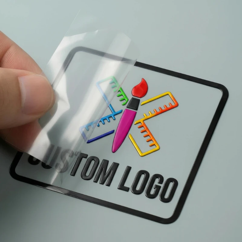 50 Stück Aufkleber, personalisiertes Logo, individueller Aufkleber, Transferaufkleber, 3D-UV-Aufkleber, individuelle Hochzeitsetiketten, wasserfeste Glasflasche Image