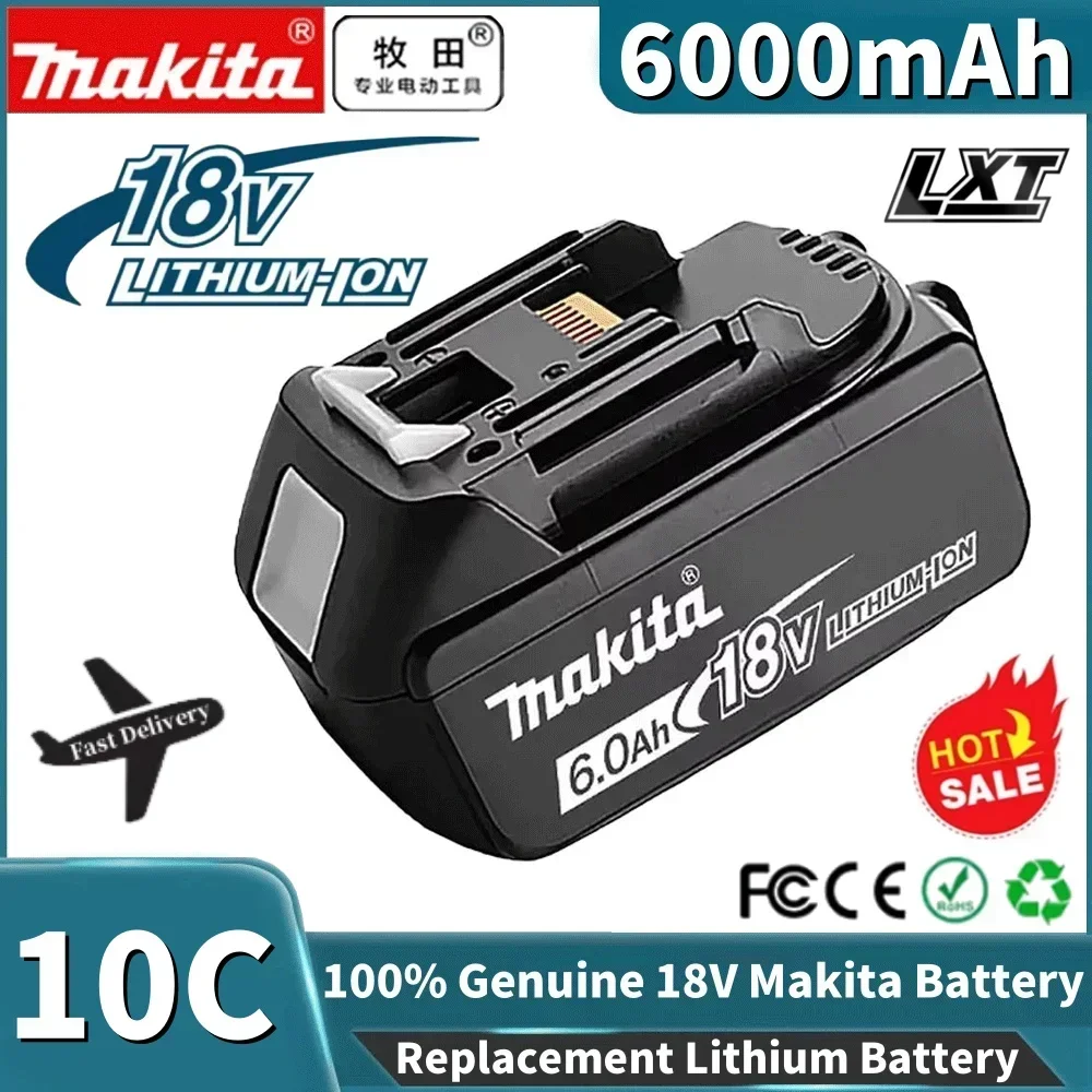 Wiederaufladbarer Akku für Makita Original 18 V 6,0 Ah Li-Ionen-Bohrmaschine Ersatz-Akku für tragbare Werkzeuge BL1860 BL1830 BL1850 BL1860B Image