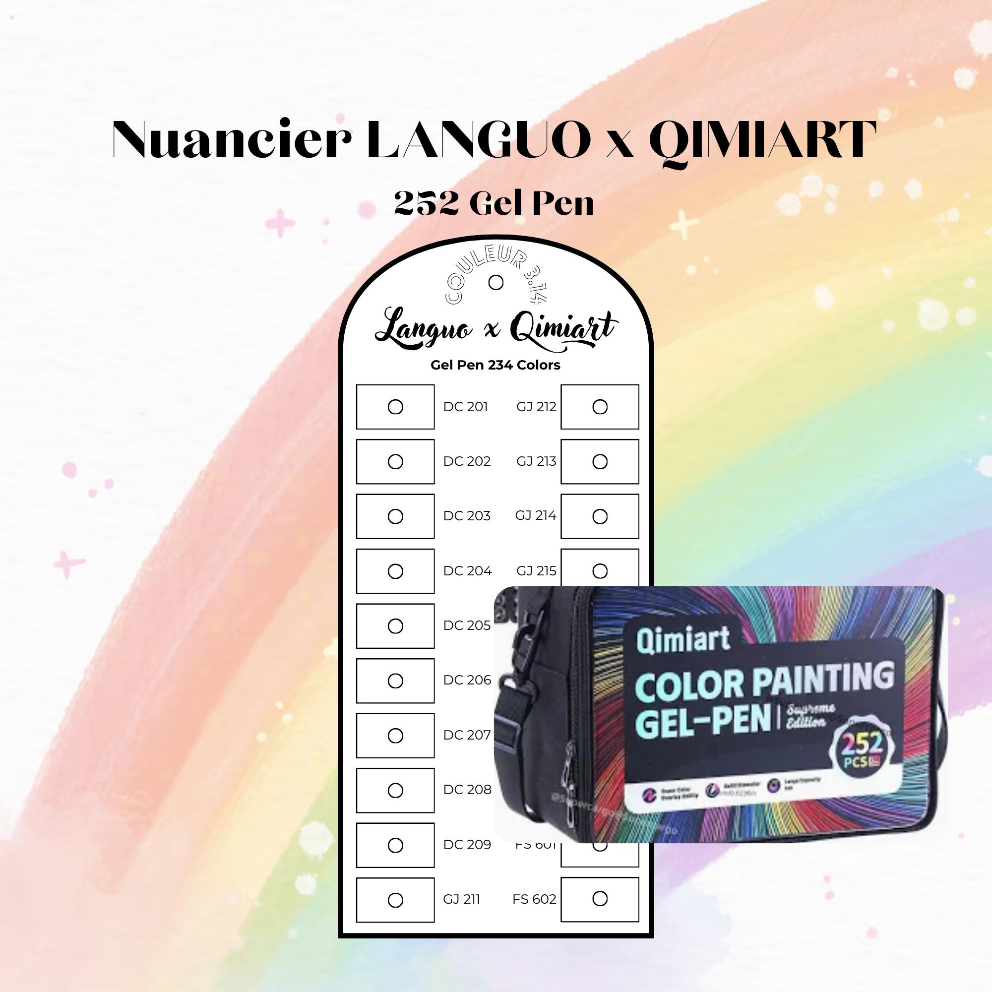 Campioni di colore per penna gel QIMIART x LANGUO 234 per colorazione a sorpresa stampabile - Campioni di colore per pennarelli stampabili