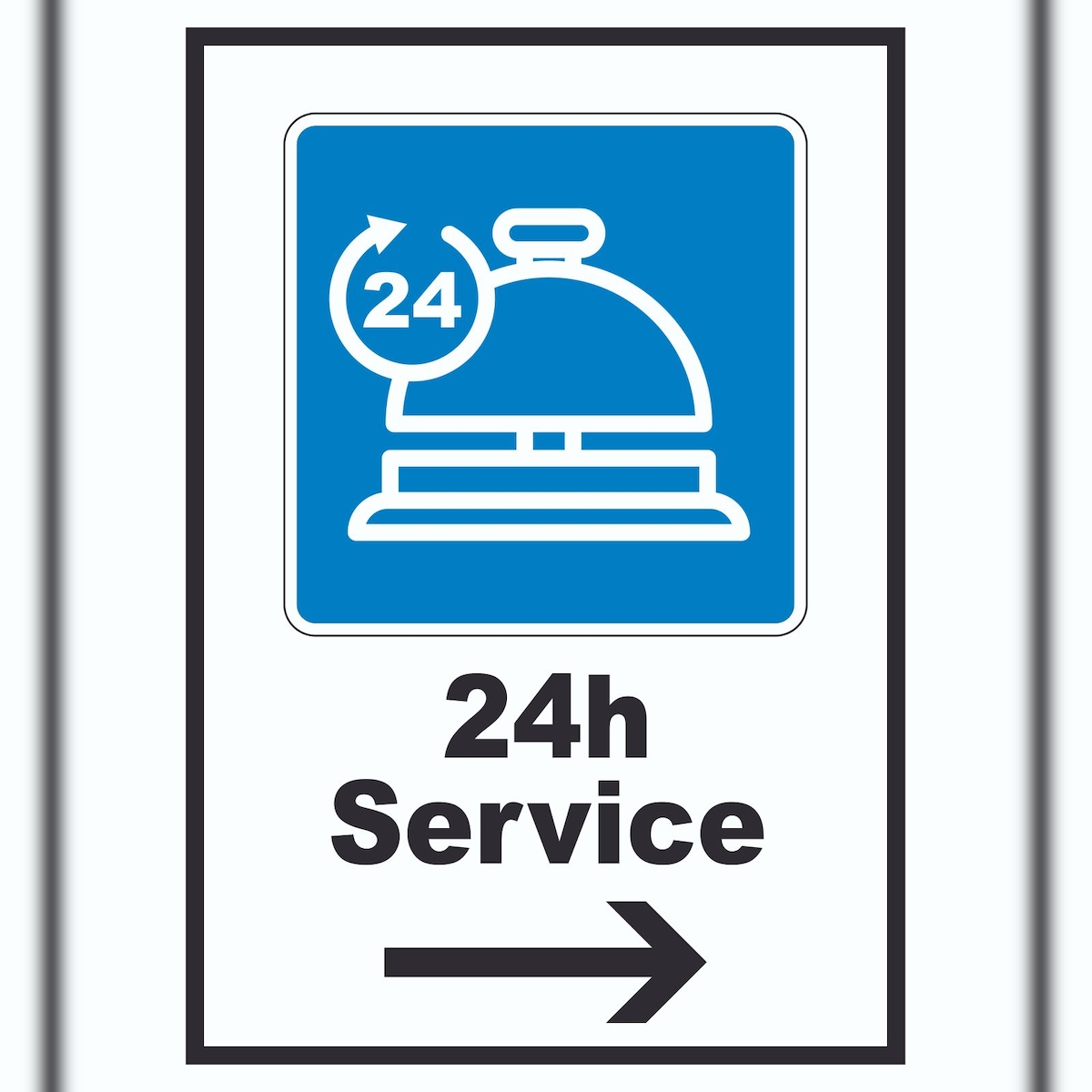 HB-Druck 24H Service Schild mit Pfeil rechts A4 (210x297mm) Image