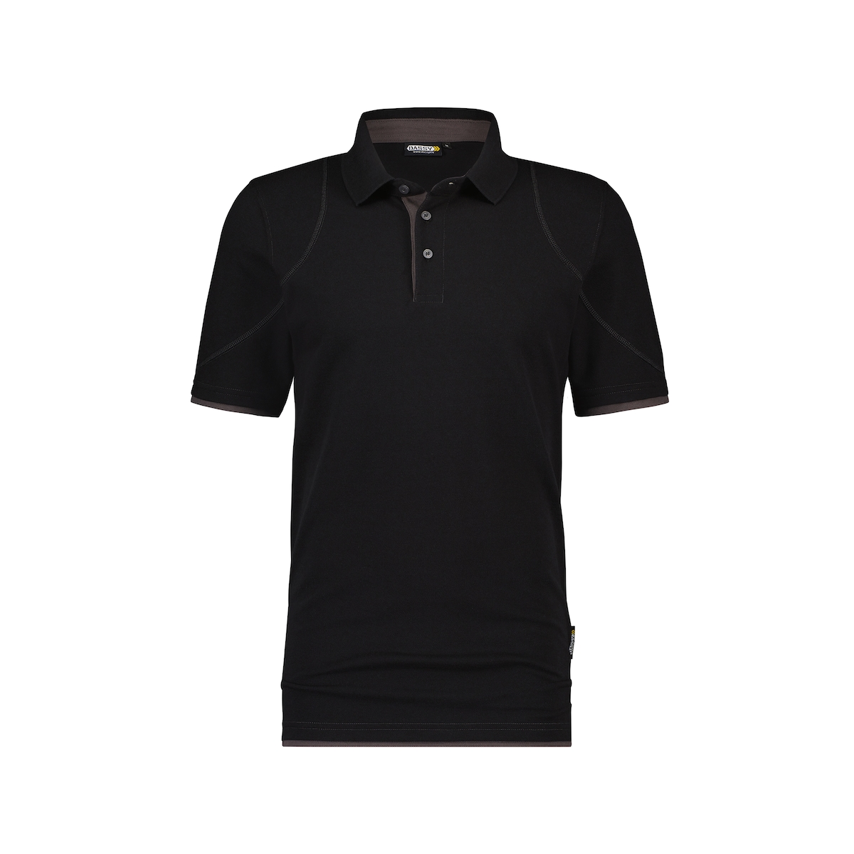 DASSY® Orbital Poloshirt, D-FX Flex, 97% Baumwolle Piqué, Strickkragen, Firmenveredelung, Art. 710011 schwarz/anthrazitgrau XL Image