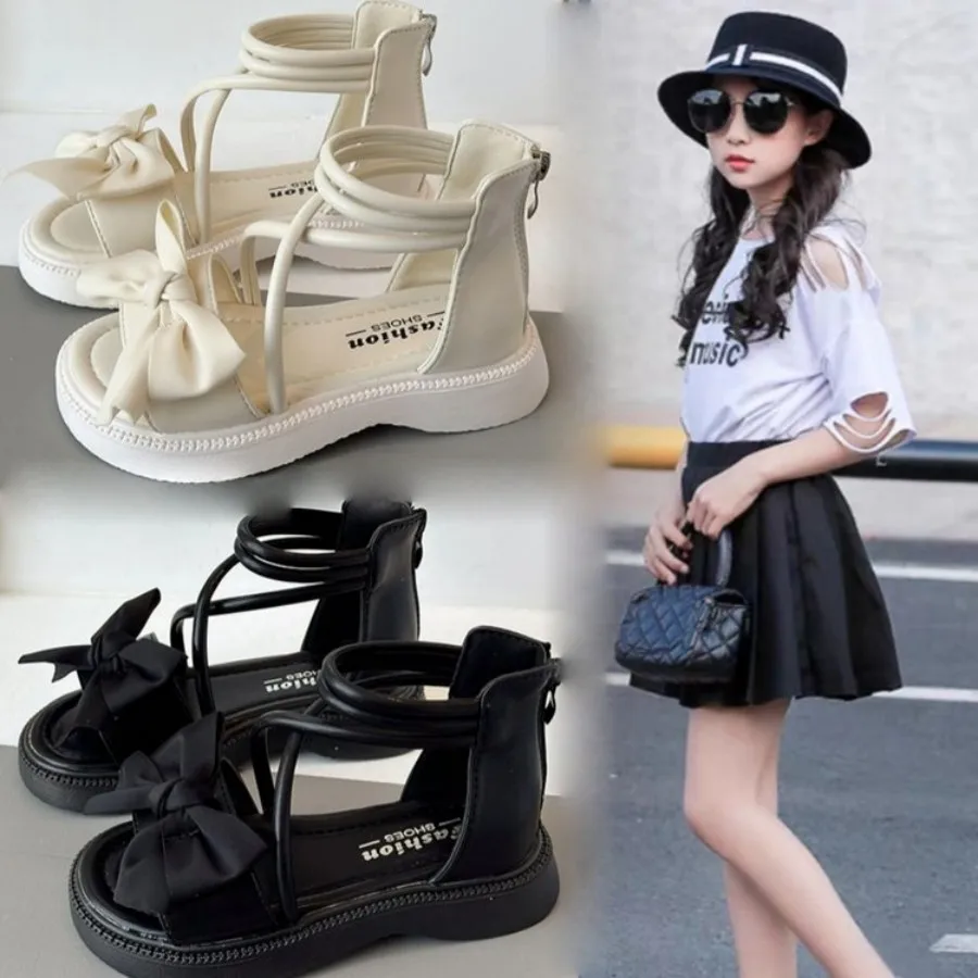 Kinder-Mode Prinzessinnen-Flip-Flops 2026 Sommer Schleifendesign Rückseitiger Reißverschluss Rutschfeste Kinderschuhe