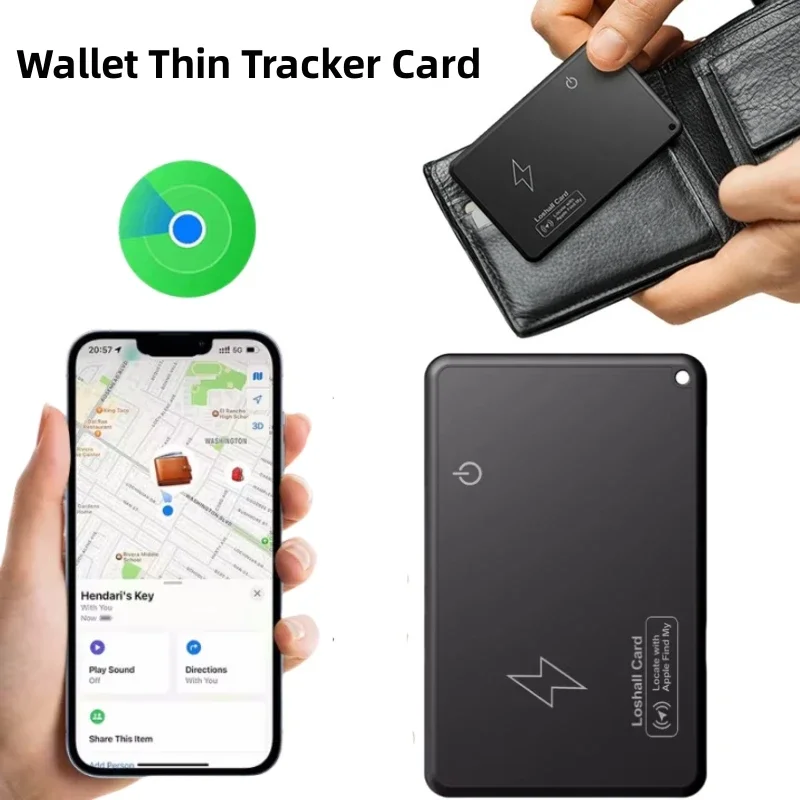 CD-Geldbörse mit Ladefunktion, Ortung und GPS-Tracker, Wasserdicht, Kompatibel mit Apple Find My App, Bluetooth-Tracker Image