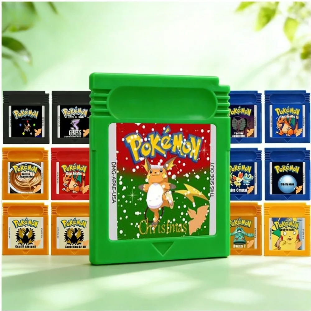 Pokemon Weihnachts-GBC-Spielkassette 16-Bit-Videospielkonsolenkarte Super Gold 97 GB Dunkle Energie Englische Sprache für GBC/GBA Image