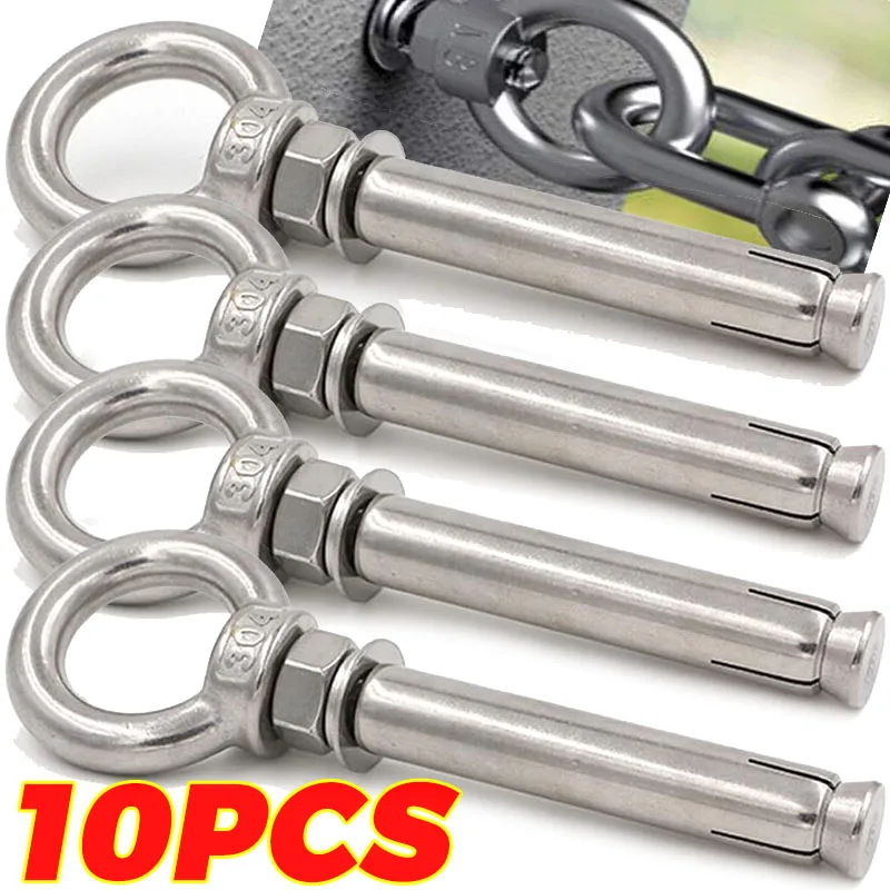 M6 Edelstahl Hebeösen Schraube Ringschraube Ring Haken Mutter Schrauben Expansion Bolzen Garten Hängen Haken Ring Hardware Verschluss Image