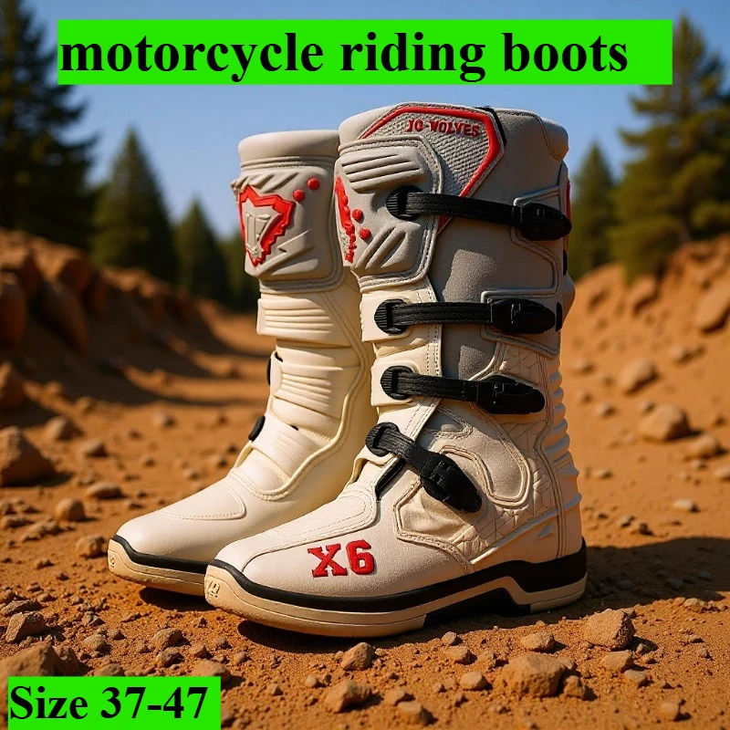 WOLVES Motocross-Radsportschuhe, Rallye-Trail-Stiefel, Anti-Fall-Reiterausrüstung für Herren, Outdoor-Schuhe, Größe 37–47