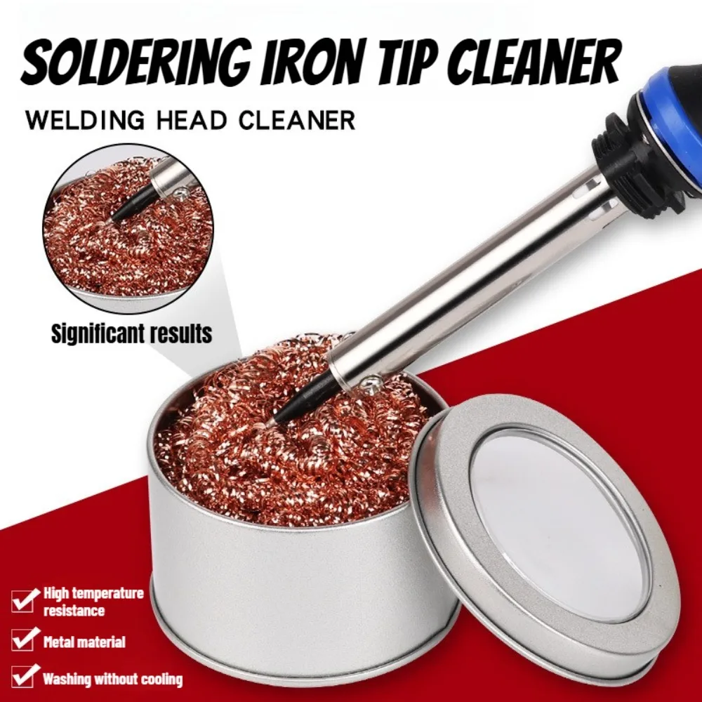 Reiniger Ball Reinigung Ball Entlöten Lötkolben Mesh Filter Reinigung Düse Spitze Kupfer Draht Metall Dross Box Clean Bal Image
