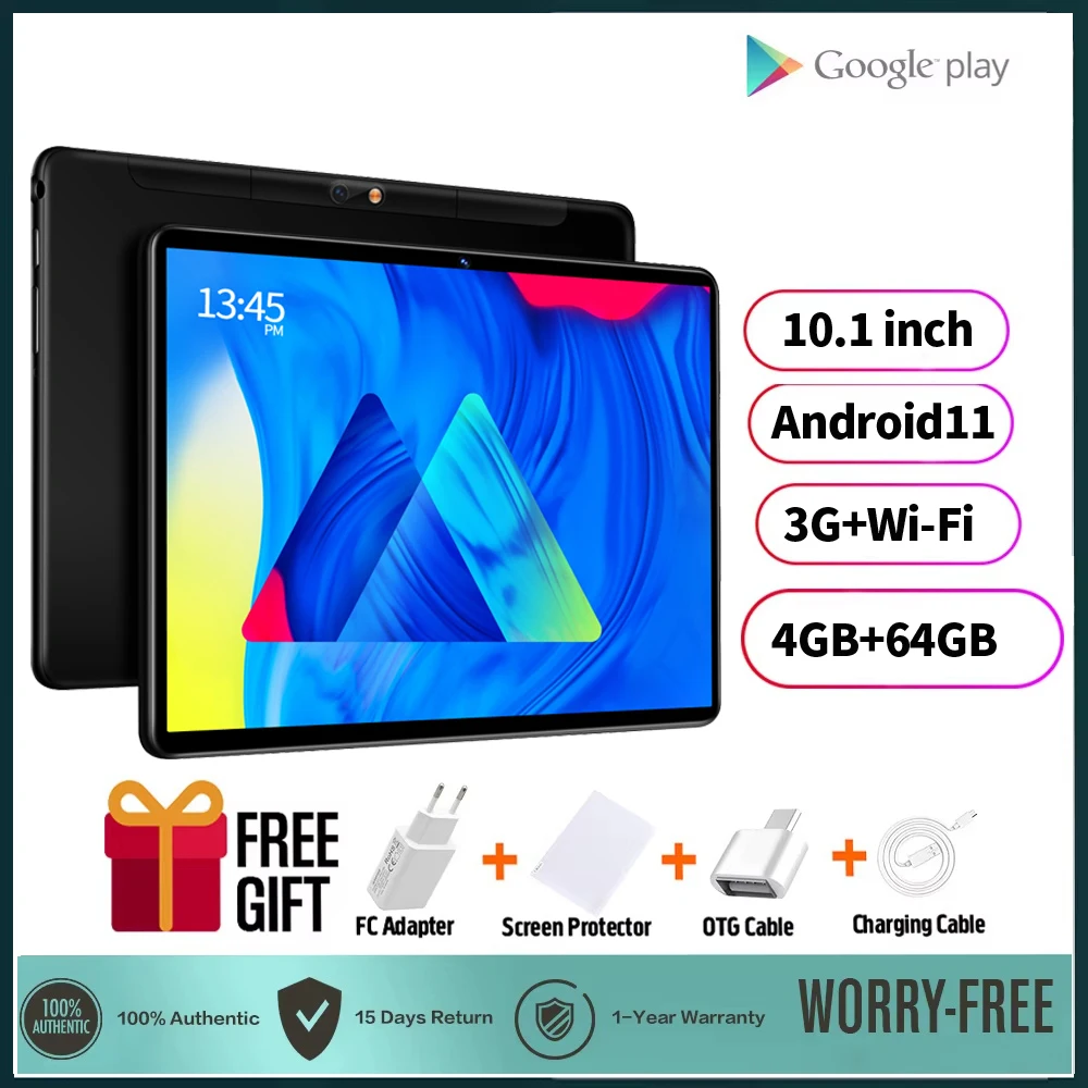 Neue 10,1 Zoll Android Tablet PC Google Play Dual Kameras Octa Core Dual SIM Telefon Anruf Tablets Bluetooth Wifi 4GB RAM 64GB ROM Image
