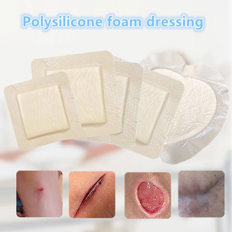 Weiches Polysiloxan-Gel, Polyurethan-Schaumverband, postoperatives Wundpflaster, Kaiserschnitt-Pflaster, Druckwunde, hohe Absorption Image