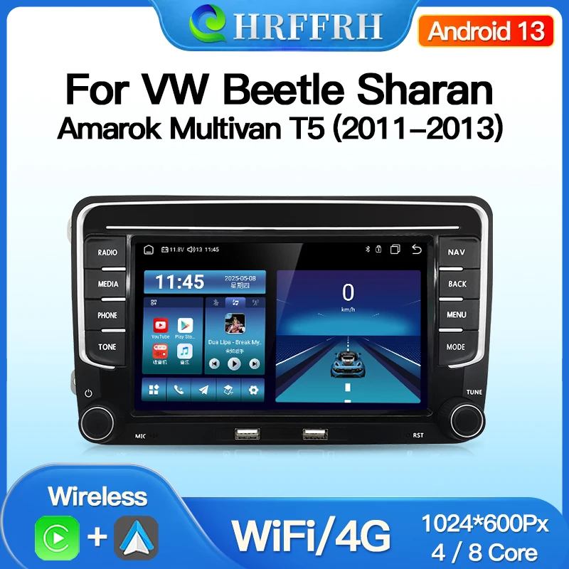 Android für Volkswagen VW Beetle Sharan Amarok Multivan T5 Autoradio-Player WIFI Wireless Auto Carplay GPS BT Multimedia Audio Image