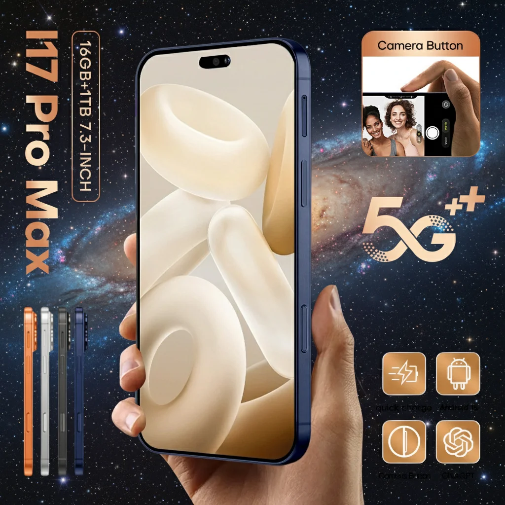 Brand New Mobile Phones For Ai 17 Pro Max Smartphone Android 5G 7.3HD 22G +2TB Dual Card Dual 8000mAh Cell Phone Unlocked