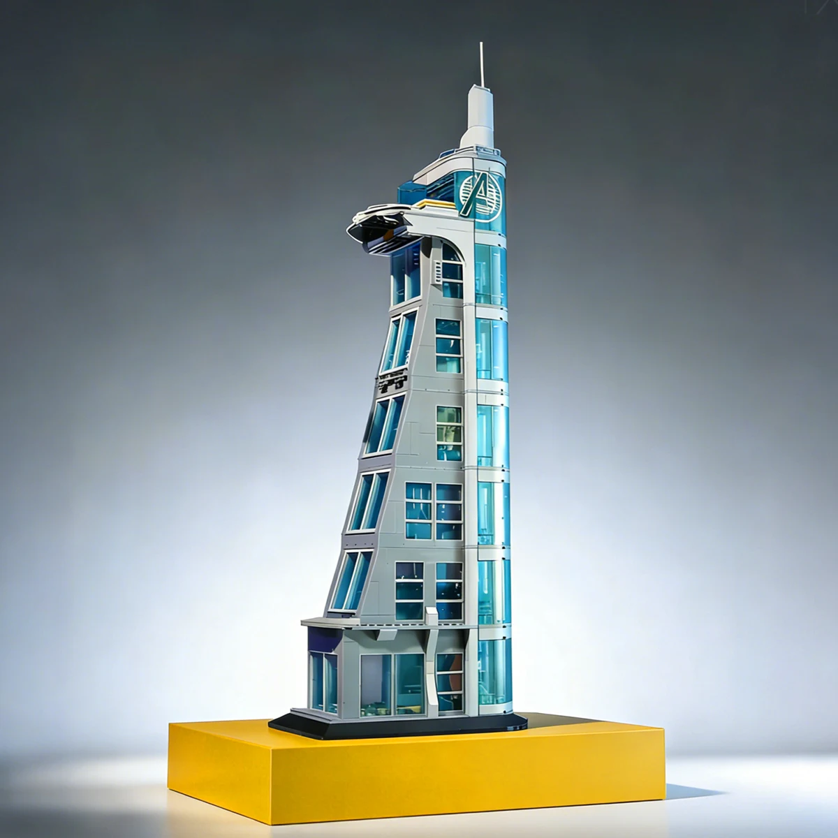 7-stöckige Architektur MOC-Starks Tower IRON-HEROES Tony Rüstungshalle Stadtansicht Modell Bausteine Ziegel Geschenk Spielzeug Image