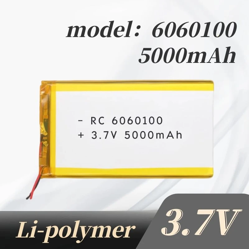 6060100 3,7 V 5000 mAh Polymer-Lithium-Akku mit hoher Kapazität für Intercom-Haarentfernung, E-Books Image