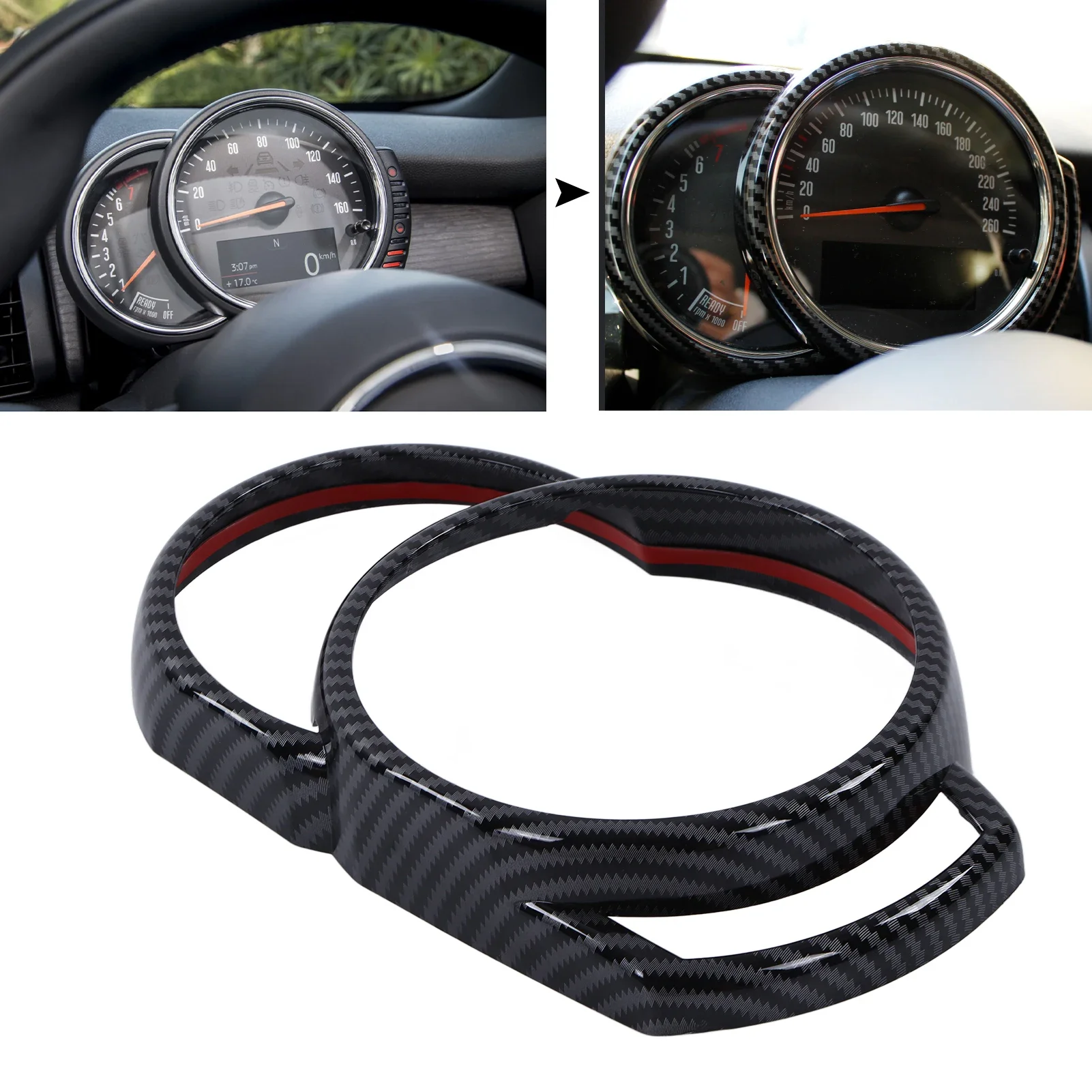 Armaturenbrett Panel Rahmen Abdeckung Trim Carbon Faser Stil ABS Fit für Mini Cooper Fließheck F54 F55 F56 F57 2014-2021 auto Styling Image