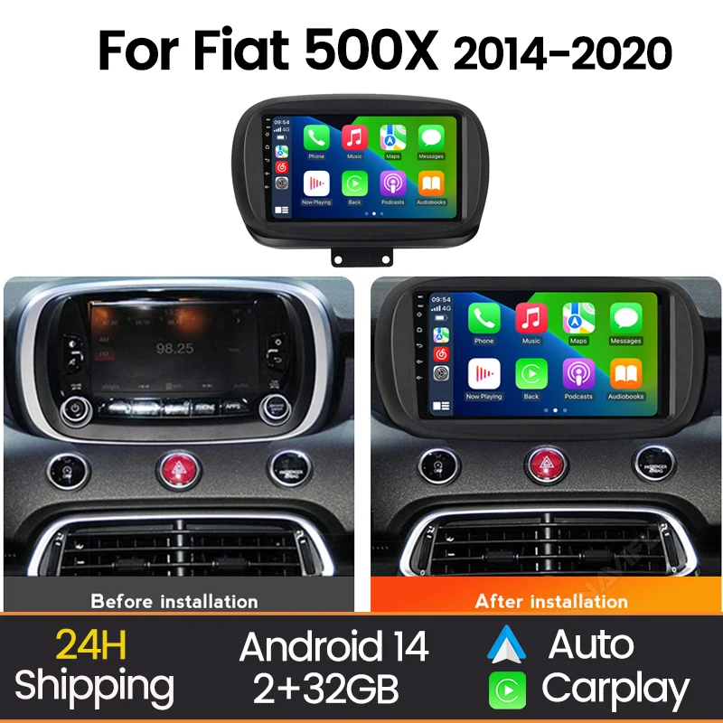 MEKEDE Android Auto Autoradio Multimedia-Player für Fiat 500X 2014-2020 Auto-Smartsysteme für Apple Carplay FM GPS SWC BT WIFI Image