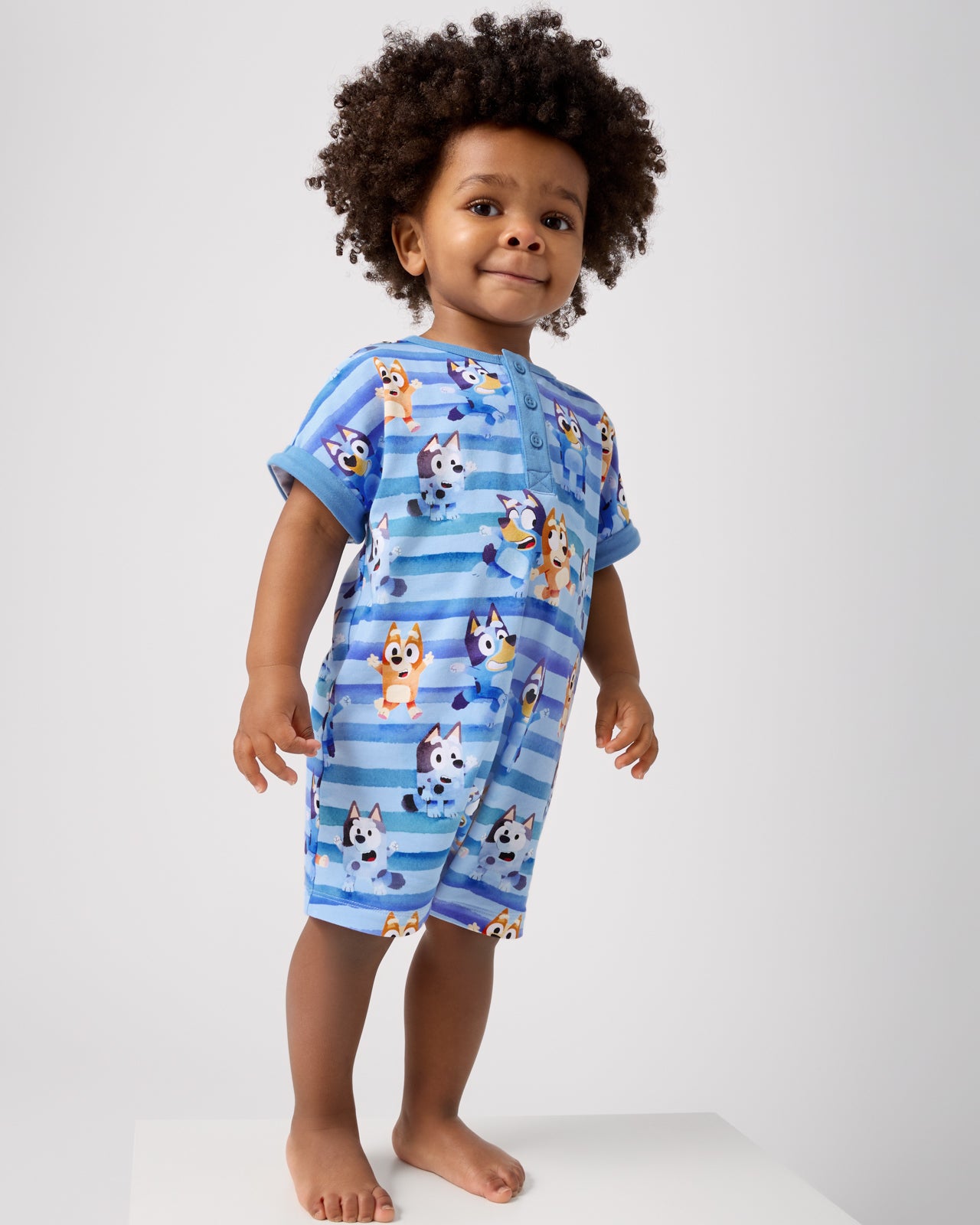 Bluey Dance All Day Dolman Henley Romper - 0-3 months