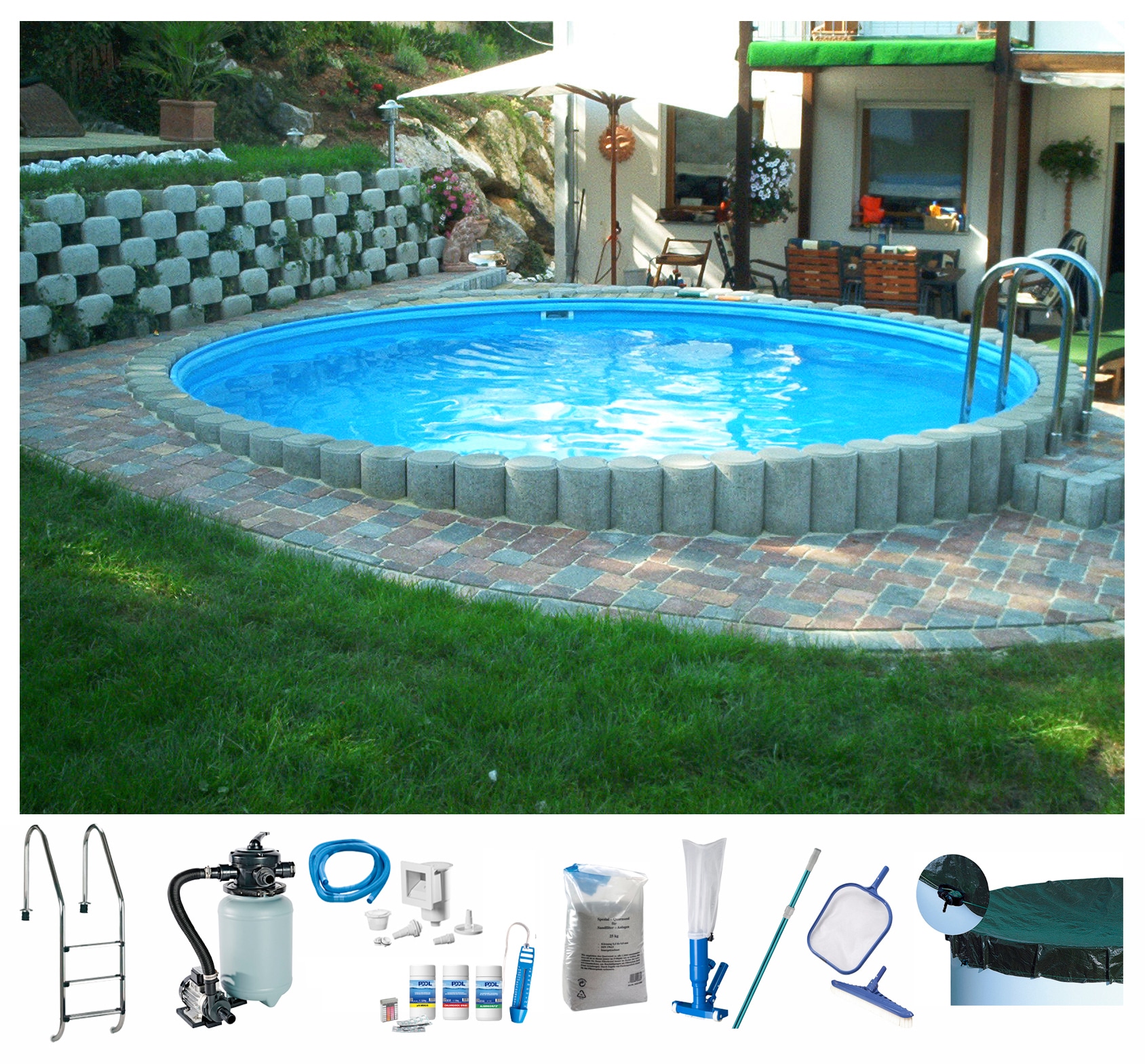 Rundpool KONIFERA "COSTA RICA 2", weiß, H:110cm Ø:460cm, Schwimmbecken, Rundpool, Höhe 110 cm, in verschiedenen Größen Image